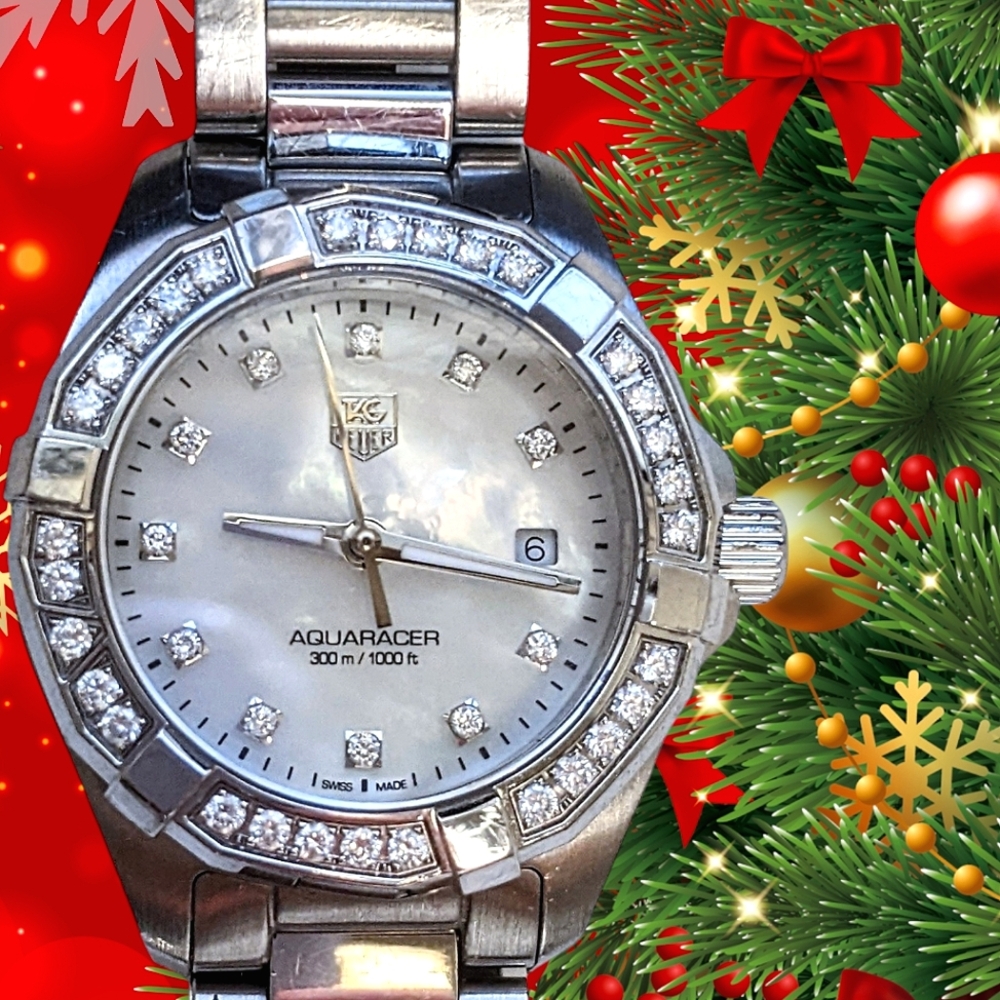 Tag Heuer Diamond Women's watch bezel Aquaracer Authentic Stunning - Picture 6 of 16